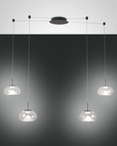 Fabas Luce Brena LED Pendelleuchte 40W dimmbar steuerbare Lichtfarbe Transparent 3755-49-241