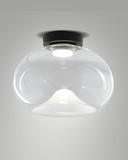 Fabas Luce LED Deckenleuchte Brena 19W dimmbar 2700/3000/4000K CCT warm-/neutralweiss Transparent Metall Glas Ø33cm