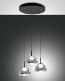 Fabas Luce Lucille LED Pendelleuchte 21W dimmbar steuerbare Lichtfarbe Grau transparent 3764-47-126