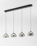 Fabas Luce Lucille LED Pendelleuchte 28W dimmbar steuerbare Lichtfarbe Grau transparent 3764-48-126