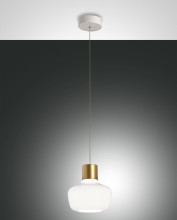 Fabas Luce Kino LED Pendelleuchte 12W dimmbar warmweiß Weiss 3767-40-102