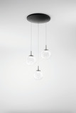 Fabas Luce Ariel LED Pendelleuchte 21W dimmbar steuerbare Lichtfarbe Transparent/Tropfen 3770-47-372