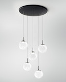 Fabas Luce Ariel LED Pendelleuchte 35W dimmbar steuerbare Lichtfarbe Transparent/Tropfen 3770-49-372