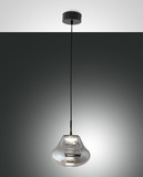 Fabas Luce Deva LED Pendelleuchte 14W dimmbar steuerbare Lichtfarbe Grau transparent 3774-40-126