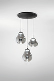 Fabas Luce Deva LED Pendelleuchte 42W dimmbar steuerbare Lichtfarbe Grau transparent 3774-47-126