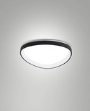 Fabas Luce LED Deckenleuchte Quirk 38W dimmbar 2700/3200/4000K CCT warm-/neutralweiss Schwarz Metall Ø42cm