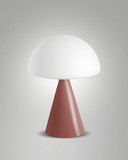 Fabas Luce LED Tischleuchte Blip 7W dimmbar 2700/3000/4000K CCT warm-/neutralweiss Ziegelrot Metall Glas Ø20cm