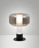 Fabas Luce Tischleuchte Flick E14 dimmbar Gold Metall Glas Ø22cm