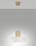 Fabas Luce LED Pendelleuchte Lunar 26W dimmbar 2700/3000/4000K CCT warm-/neutralweiss Weiß Metall Glas Ø42cm