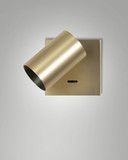 Fabas Luce Wandstrahler Flores GU10 Messing satiniert Alu-Druckguss 10cm