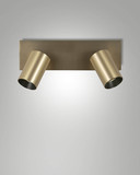 Fabas Luce Deckenstrahler Flores GU10 2-flammig Messing satiniert Alu-Druckguss 9cm
