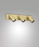 Fabas Luce Deckenstrahler Flores GU10 3-flammig Messing satiniert Alu-Druckguss