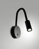Fabas Luce LED Wandleuchte Flux 3,1W 3000K warmweiss Schwarz Metall Ø9cm