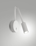 Fabas Luce LED Wandleuchte Flux 3,1W 3000K warmweiss Weiß Metall Ø9cm