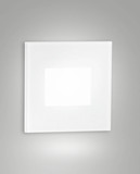 Fabas Luce LED Stufenleuchte Dusk 2,2W IP65 3000K warmweiss 90Ra Weiß Metall Glas 8x5cm