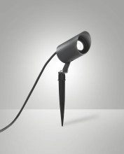 Fabas Luce LED Erdspießleuchte Tuc 7W IP65 3000K warmweiss 90Ra schwenkbar Dunkelgrau Alu Glas Ø5cm