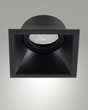 Fabas Luce Einbauleuchte Toodle quadratisch GU10 Schwarz Metall 9x9cm
