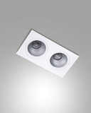 Fabas Luce Einbauleuchte Leon eckig GU10 2-flammig Weiß Metall 24x13cm