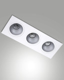 Fabas Luce Einbauleuchte Leon eckig GU10 3-flammig Weiß Metall 36x13cm