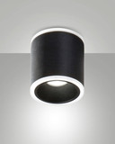 Fabas Luce LED Deckenleuchte Paca 13W IP40 3000K warmweiss Schwarz Alu Ø9cm