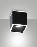 Fabas Luce LED Deckenleuchte Coiba 13W IP40 3000K warmweiss Schwarz Alu 9x9cm