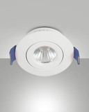 Fabas Luce LED Einbauleuchte Macas rund 4W IP40 3000K warmweiss schwenkbar Weiß Alu Ø5cm