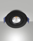 Fabas Luce LED Einbauleuchte Macas rund 4W IP40 3000K warmweiss schwenkbar Schwarz Alu Ø5cm