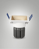 Fabas Luce LED Einbauleuchte Toodle symmetrisch quadratisch 11W dimmbar IP40 3000K warmweiss Gold Alu 8x8cm