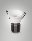 Fabas Luce LED Einbauleuchte Toodle asymmetrisch rund 11W dimmbar IP40 3000K warmweiss Weiß Alu Ø8cm