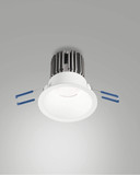 Fabas Luce LED Einbauleuchte Toodle symmetrisch rund 11W dimmbar IP40 2700K warmweiss Weiß Alu Ø8cm