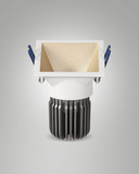 Fabas Luce LED Einbauleuchte Toodle asymmetrisch quadratisch 11W dimmbar IP40 4000K neutralweiss Gold Alu 8x8cm