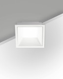 Fabas Luce LED Einbauleuchte Kris symmetrisch eckig mit Rahmen 8W dimmbar IP40 3000K warmweiss Weiß Alu 11x11cm