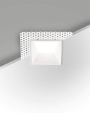 Fabas Luce LED Einbauleuchte Kris asymmetrisch eckig mit Rahmen 8W dimmbar IP40 3000K warmweiss Weiß Alu 9x9cm