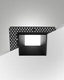 Fabas Luce LED Einbauleuchte Kris symmetrisch eckig mit Rahmen 8W dimmbar IP40 4000K neutralweiss Schwarz Alu 9x9cm