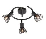 FHL Jess Deckenlampe runde Form, 3er Deckenspot 3-fach E14 sandschwarz