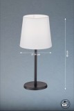 FHL Eve Tischlampe, Tischleuchte E14 Stoffschirm, weiß sandschwarz