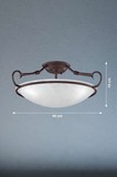 Fischer & Honsel Como vintage Deckenlampe 3-fach E27 Glas rost 22153