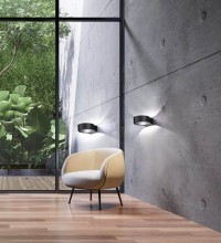 Fischer & Honsel Torres LED Wandleuchte 3,3W warmweiss Glas klar schwarz 30382