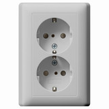 Gira 0783015 2-fach-SCHUKO-Steckdose SP + Vollplatte System 55 Grau m