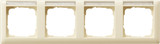 Gira 109401 Abdeckrahmen 4-fach waagerecht Beschriftungsfeld Standard 55 Cremeweiß