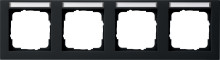 Gira 109409 Abdeckrahmen 4-fach waagerecht Beschriftungsfeld Gira E2 Schwarz m