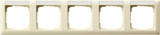 Gira 109501 Abdeckrahmen 5-fach waagerecht Beschriftungsfeld System 55 Cremeweiß