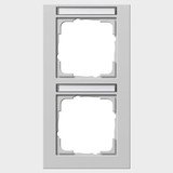 Gira 110237 Abdeckrahmen 2-fach senkrecht Beschriftungsfeld Gira E2 Grau m