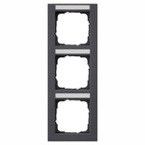 Gira 110323 Abdeckrahmen 3-fach senkrecht Beschriftungsfeld Gira E2 Anthrazit