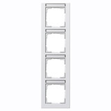 Gira 111422 Abdeckrahmen 4-fach senkrecht Beschriftungsfeld Gira E2 Reinweiß m