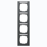 Gira 111423 Abdeckrahmen 4-fach senkrecht Beschriftungsfeld Gira E2 Anthrazit