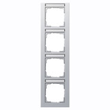 Gira 111425 Abdeckrahmen 4-fach senkrecht Beschriftungsfeld Gira E2 F Alu