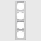 Gira 111437 Abdeckrahmen 4-fach senkrecht Beschriftungsfeld Gira E2 Grau m