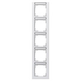 Gira 111522 Abdeckrahmen 5-fach senkrecht Beschriftungsfeld Gira E2 Reinweiß m
