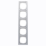 Gira 111525 Abdeckrahmen 5-fach senkrecht Beschriftungsfeld Gira E2 F Alu